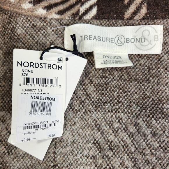 Treasure & Bond Fleece Plaid Jacket OS NWT - Picture 6 of 9